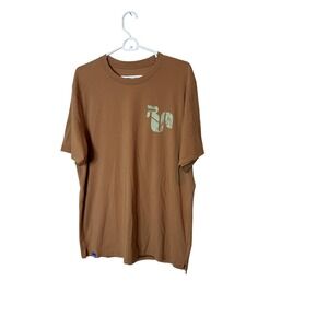 Janji Shirt Mens Large Brown Circa Daily Tee Graphic Running Athletic Logo